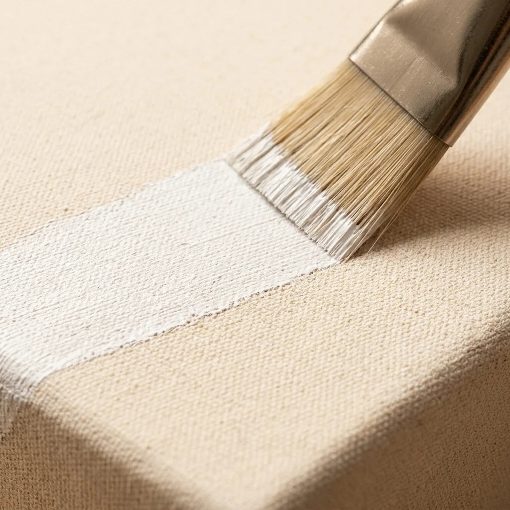 Struttura in cotone grezzo della tela ECO — preparazione con gesso bianco