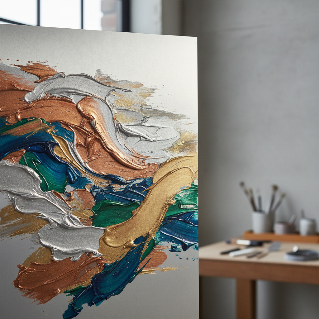 metallic paint applied to a metal surface