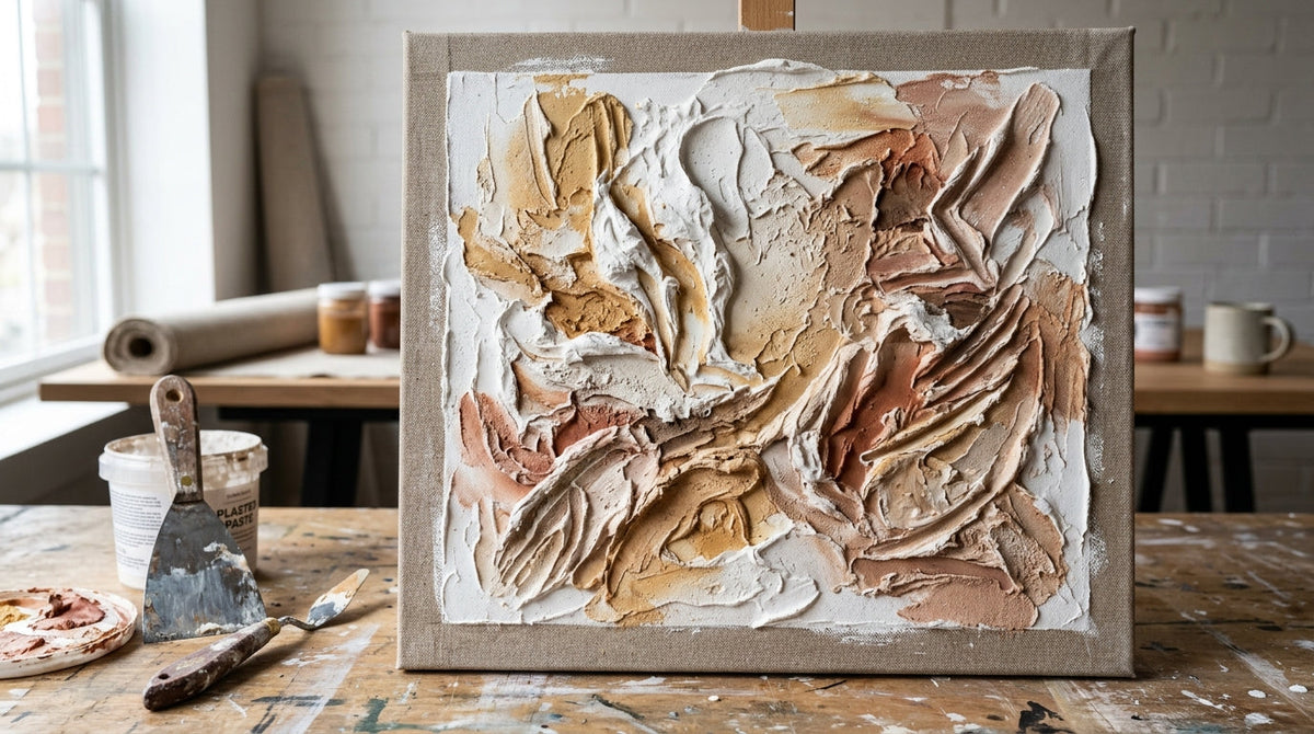 Plaster Art Werk mit 3D-Reliefoberfläche