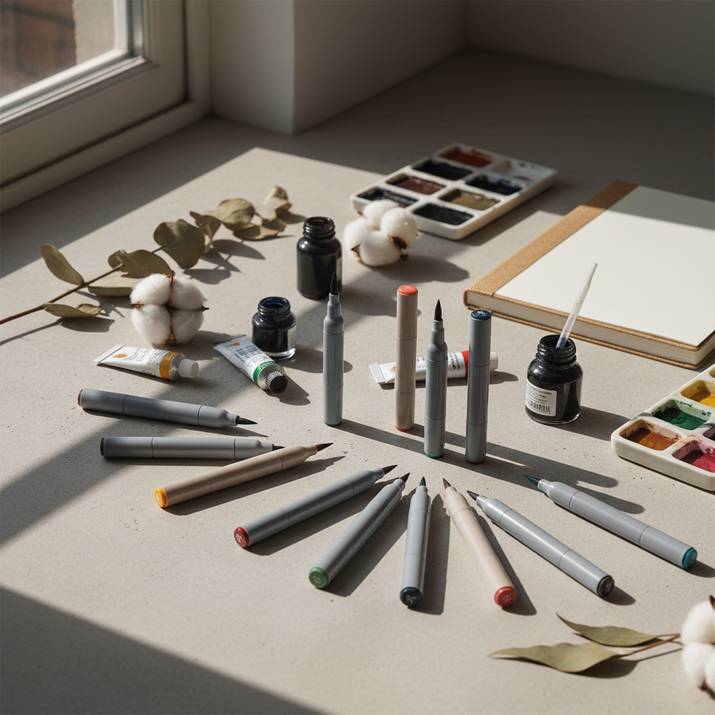 collection of professional art markers
