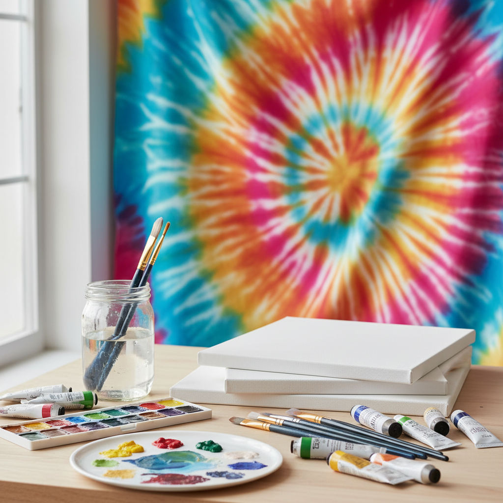 colorful tie-dye fabric