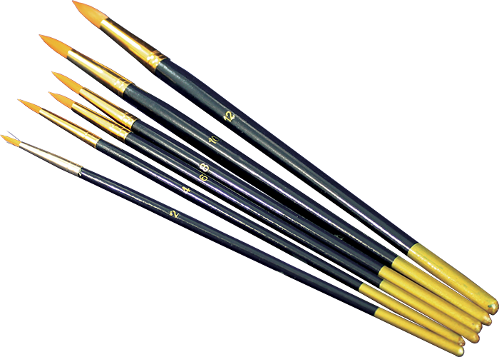 Set dei pennelli per contorni - 6 pezzi | dimensioni diverse – pointed, 6 pcs/pack, sizes 2,4,6,8,10,12