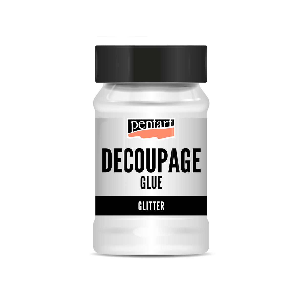 Colla e vernice per decoupage con glitter Pentart - 100 ml