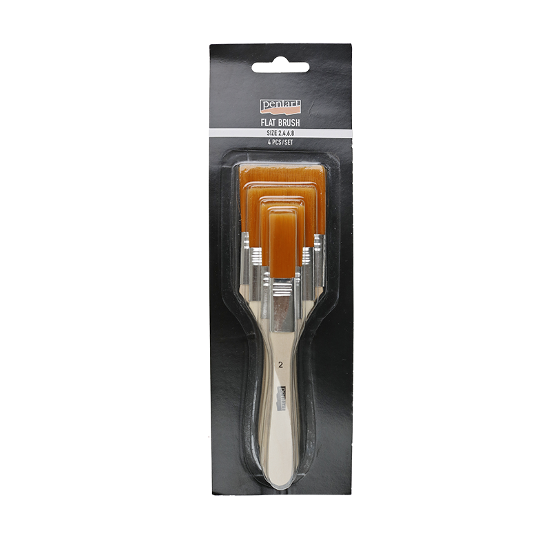 Set dei pennelli per contorni - 6 pezzi | dimensioni diverse – with soft bristles, 4 pcs, flat, size 2, 4, 6, 8