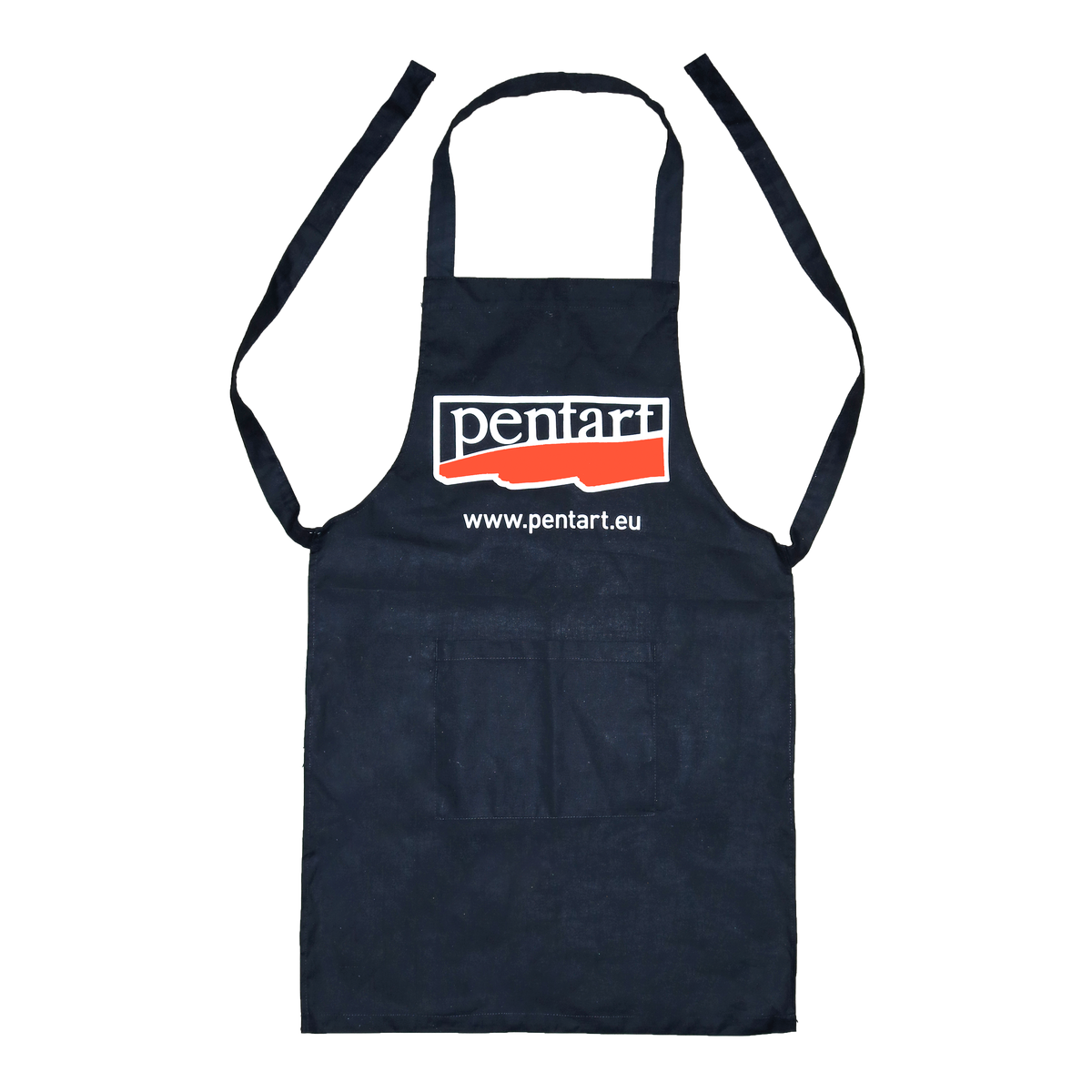 Grembiule di cotone con tasca - 70 x 75 cm – cm, black with Pentart logo