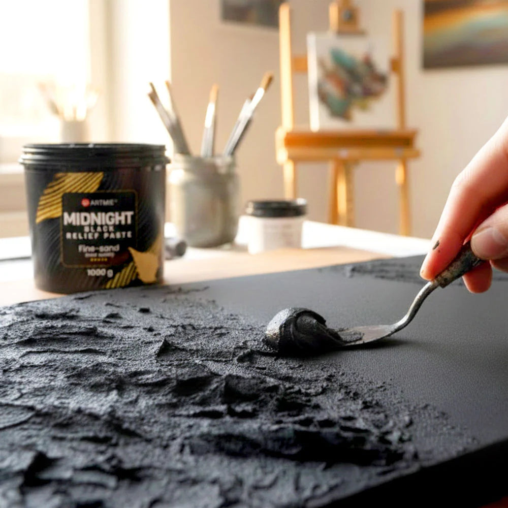 3D pasta per goffratura nera ARTMIE Midnight | sabbia fine di peso diverso