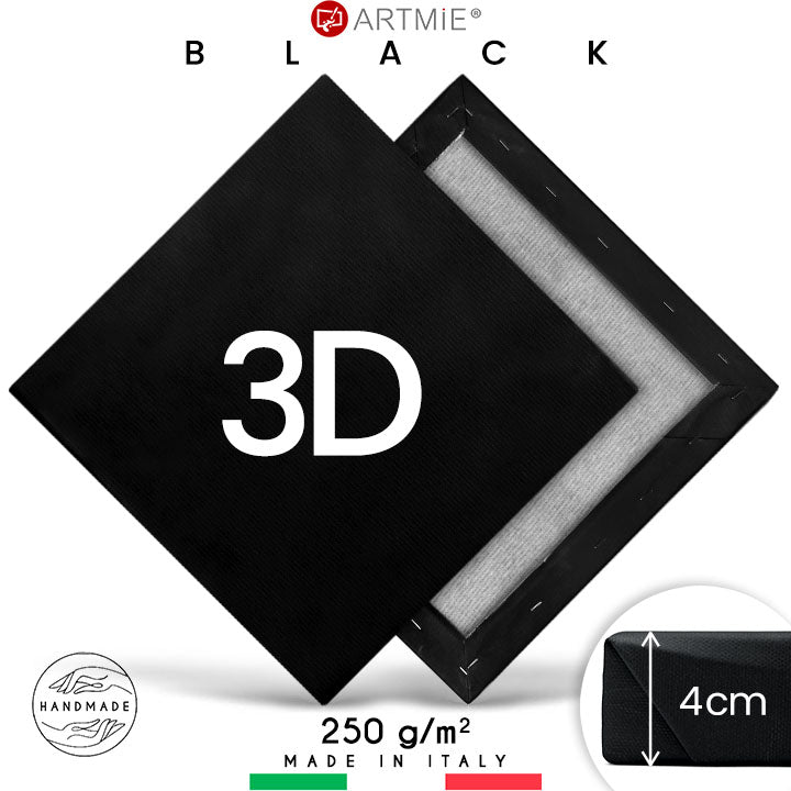 3D tela per pittura nera con telaio PROFI | varie dimensioni