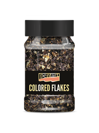 Fiocchi di lamina metallica Pentart 100 ml – black - gold