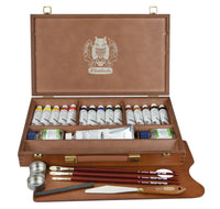 Schmincke MUSSINI cassetta in legno con colori a olio 15 x 35 ml e bianco 150 ml