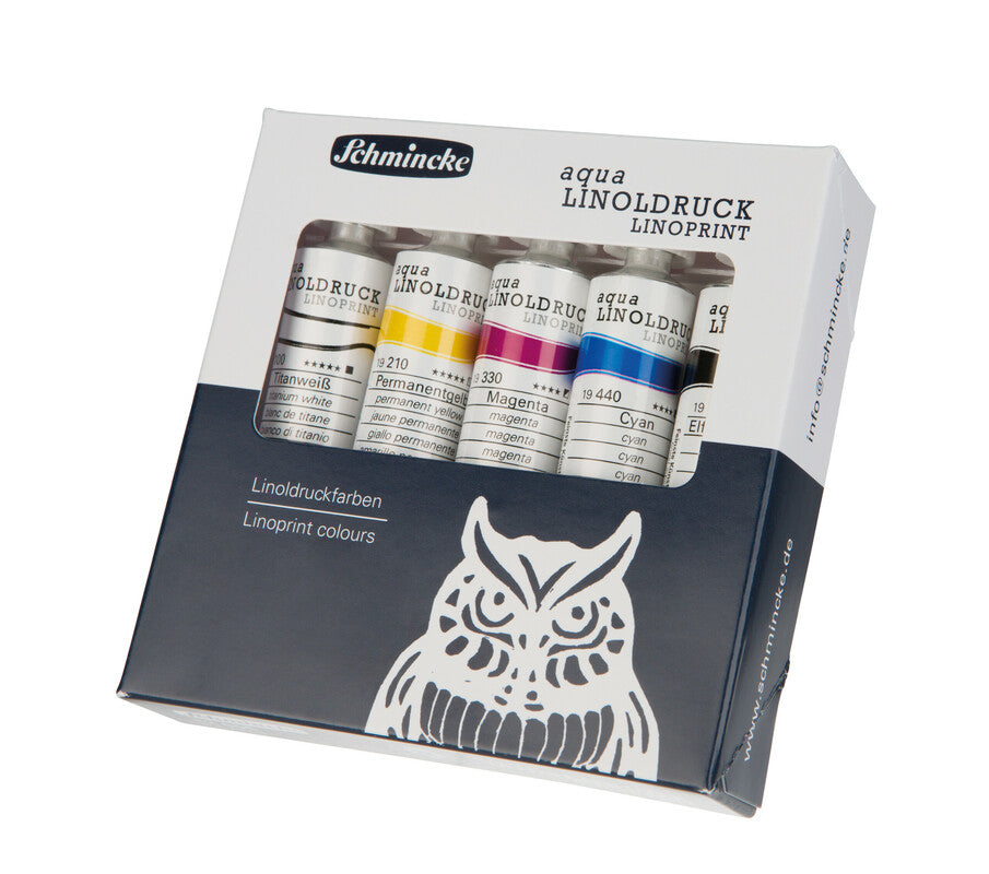 Set di colori per linoleografia Schmincke aqua-LINOPRINT, 5 x 20 ml