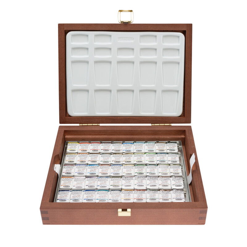 Set in legno di colori ad acquerello Schmincke HORADAM Super Granulation – 50 x 1/2 godet