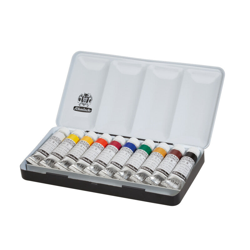 Colori a tempera Schmincke HORADAM in set di metallo, 10 x 15 ml