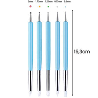 Pennelli bifacciali per silicone e puntinatura 5 pz.