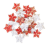 Bottoni di legno 2,5 cm Fiocchi di neve 24 pz