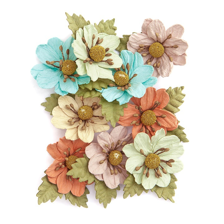 3D Fiori di carta diversi colori - 9 pz
