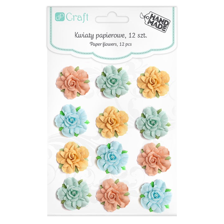Fiori pastello di carta 3D - set di 12 pezzi