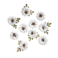 Fiori di carta bianchi Shabby Chic - set da 10 pezzi