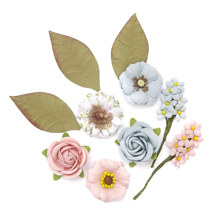 Fiori e foglie di carta 3D - set da 10 pezzi