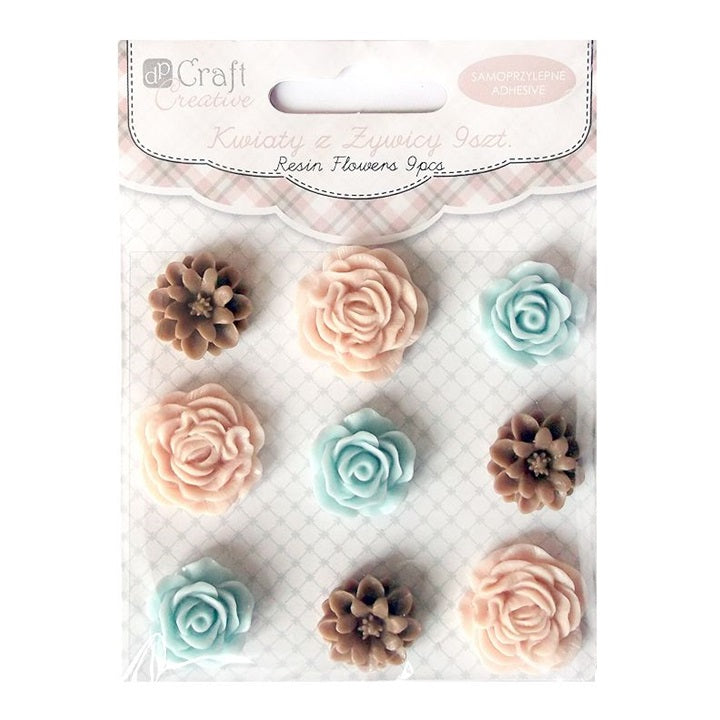Fiori adesivi in resina Sugar & Spice - 9 pezzi