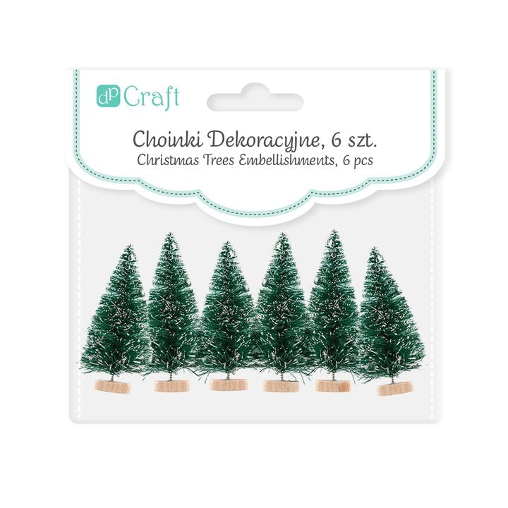 Mini alberi decorativi natalizi 6 pezzi