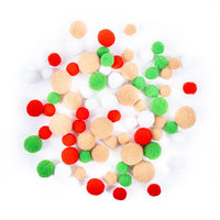 Mix di pompon colorati 80 pz