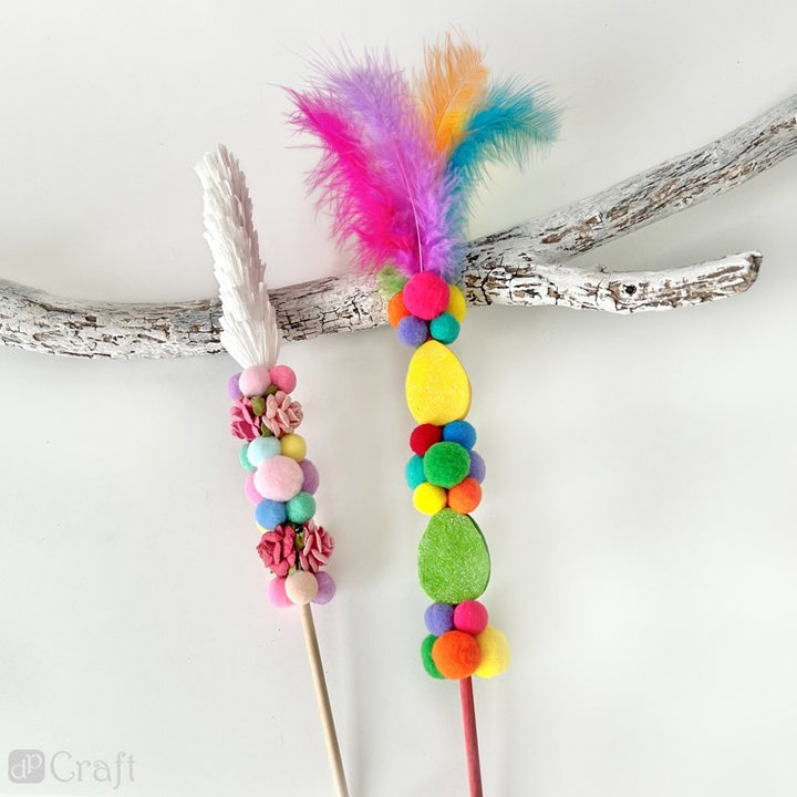 Pompon di peluche arcobaleno / 60 pezzi