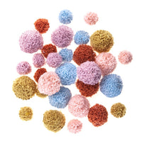 Pom pom di peluche per l'artigianato | 30 pezzi, mix di colori