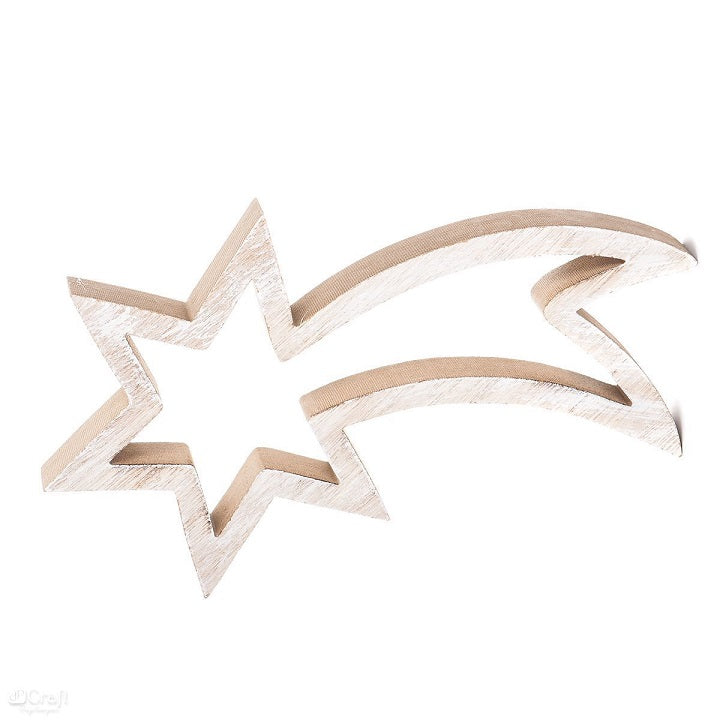Ornamento in legno Stella cadente 13 x 25 cm