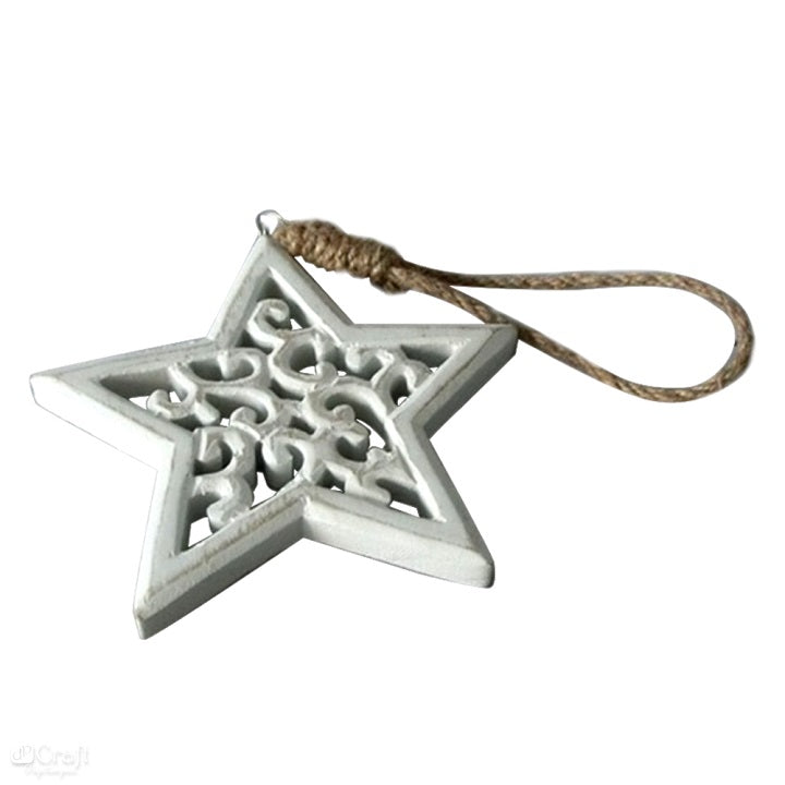 Ornamento in legno Stella 11.5 cm