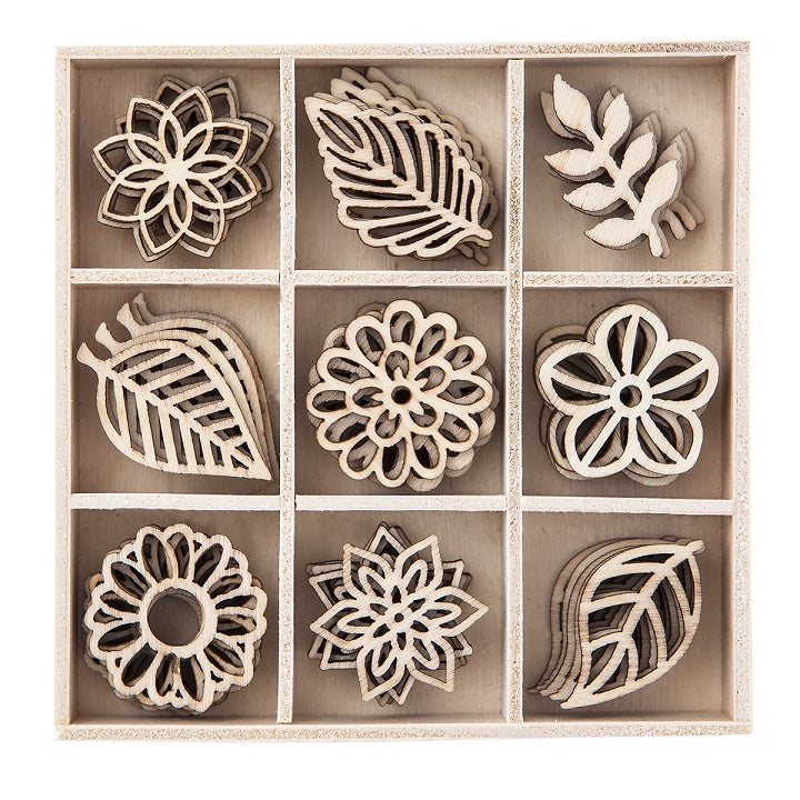 Set dei ornamenti in legno - 45 pezzi