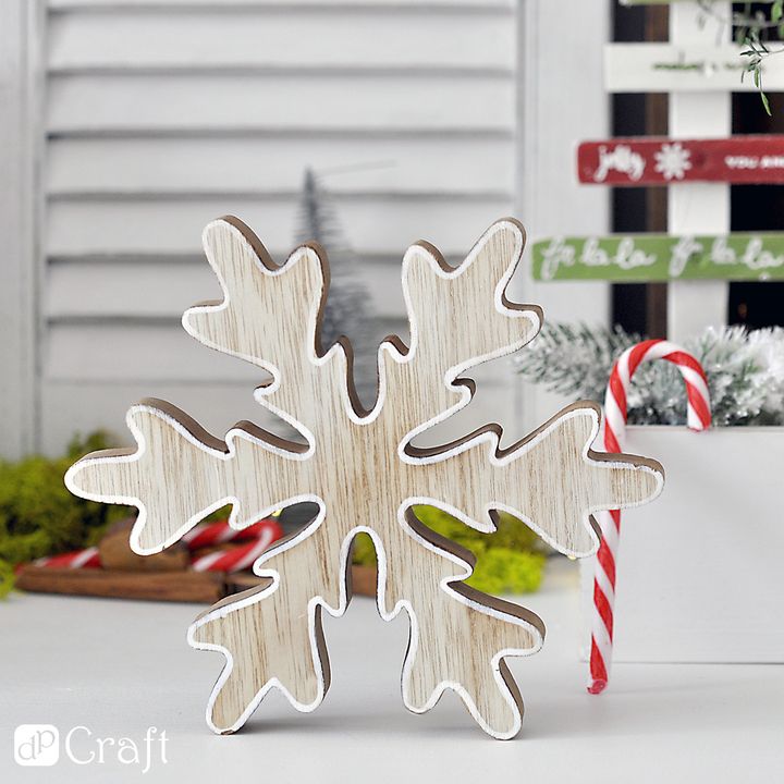 Fiocco di neve in legno 20 cm