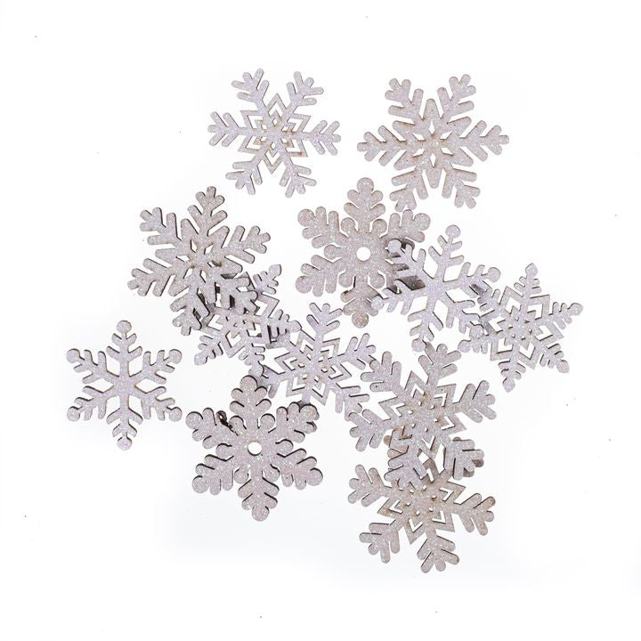 Fiocchi di colla di legno con glitter 12 pz
