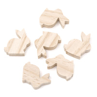 Coniglietto di legno 6 pezzi - 5 x 5,5 x 1,5 cm