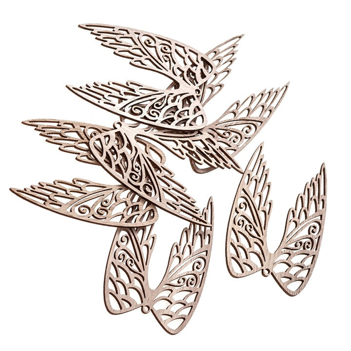 Ali di legno 9 cm / set di 6 pezzi