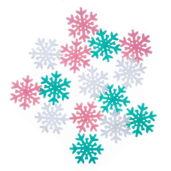 Adesivi natalizi in feltro | fiocco di neve 15 pz