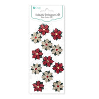 Set di adesivi natalizi 3D glitterati 12 pezzi
