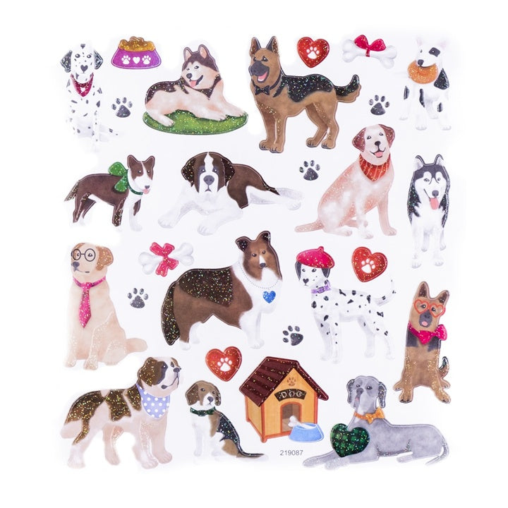 Adesivi glitterati | Cani, 27 pz.