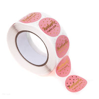 Adesivi in rotolo Fatti a mano con amore rosa 500 pz.