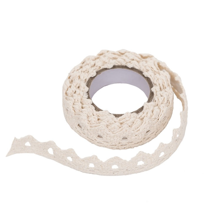 Pizzo adesivo in cotone 1.8 m - Ecru