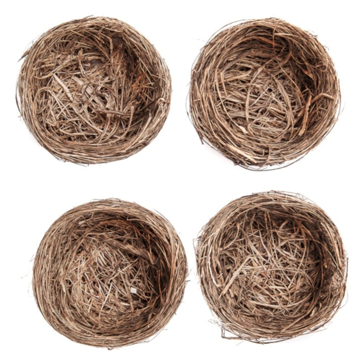 Nidi decorativi naturali 9 cm / set di 4