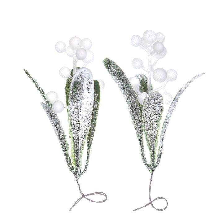 Rametti di vischio decorativi 3D 2 pz