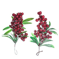 Ramoscelli decorativi con bacche rosse 2 pz