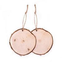 Clip rotonde in legno con spago