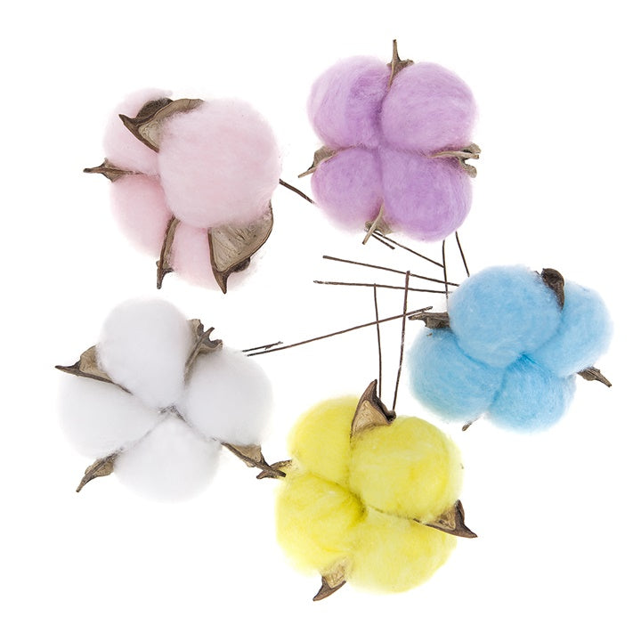 Fiori colorati in cotone - set da 5 pezzi