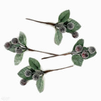 Ramoscelli decorativi 3D con bacche marroni 4 pz