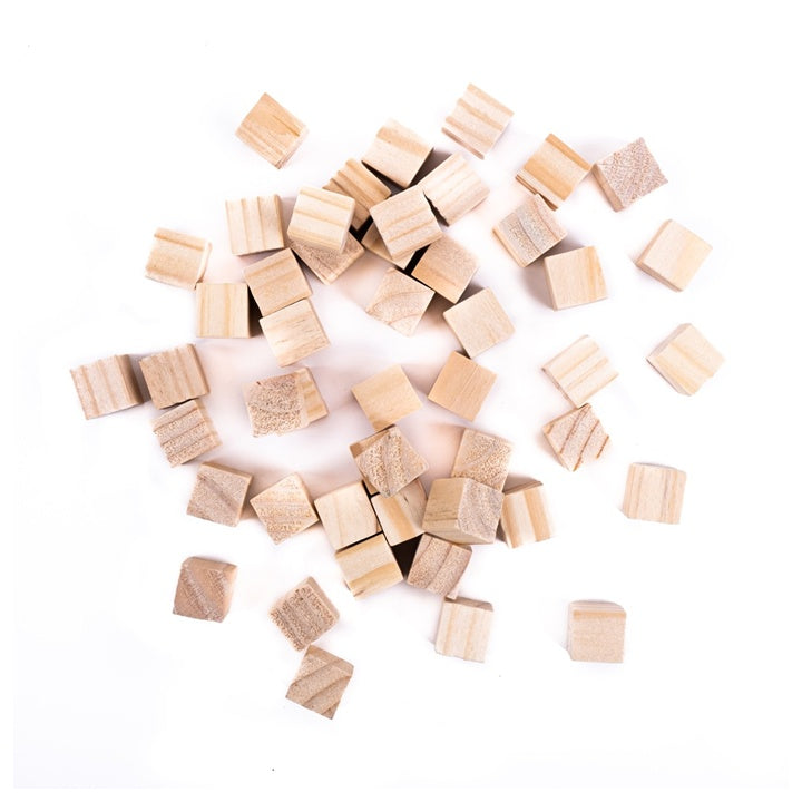 Cubetti di legno naturale 15x15 mm / set di 49