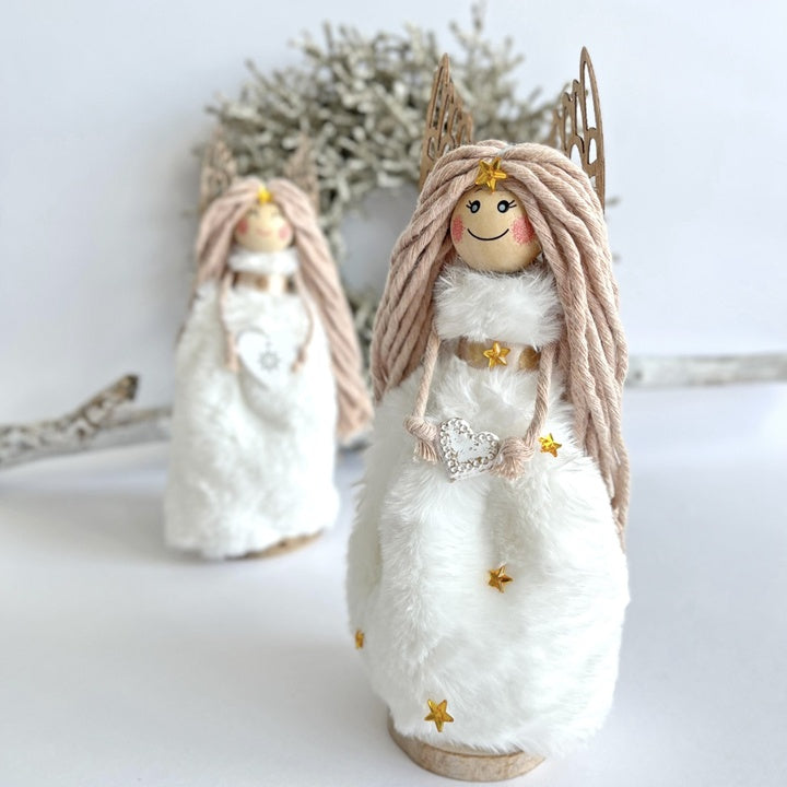 Facce di perline in legno, 3 cm / 8 pz.