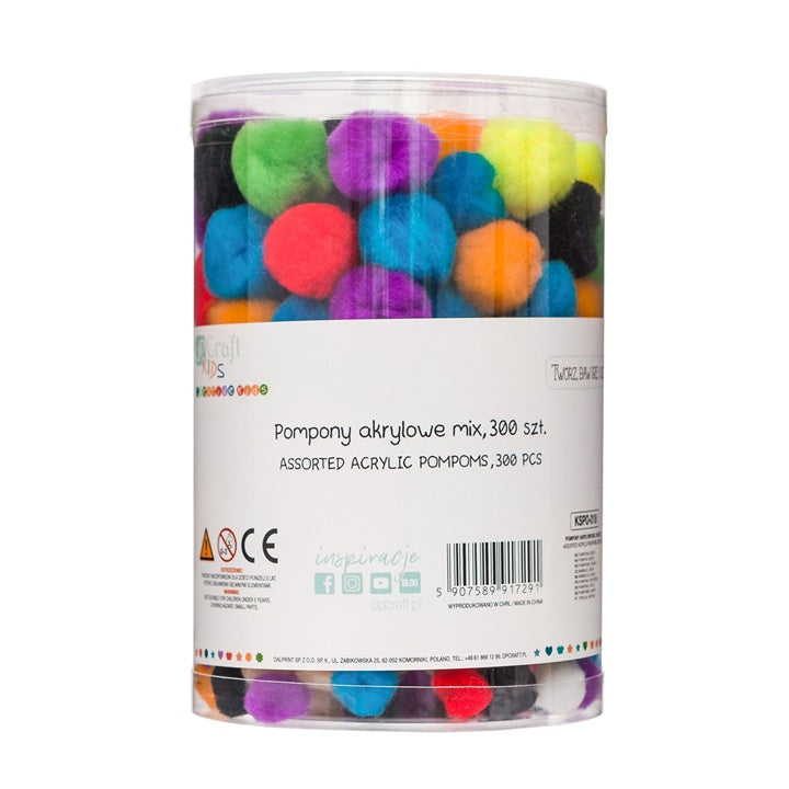 Pom pom colorati in acrilico