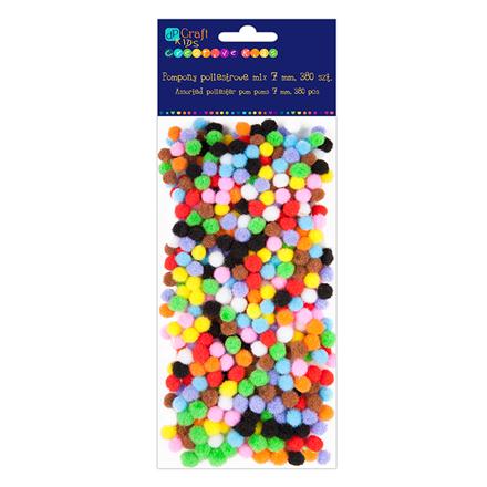 Assortimento dei pompon multicolore 7 mm - 380 pezzi
