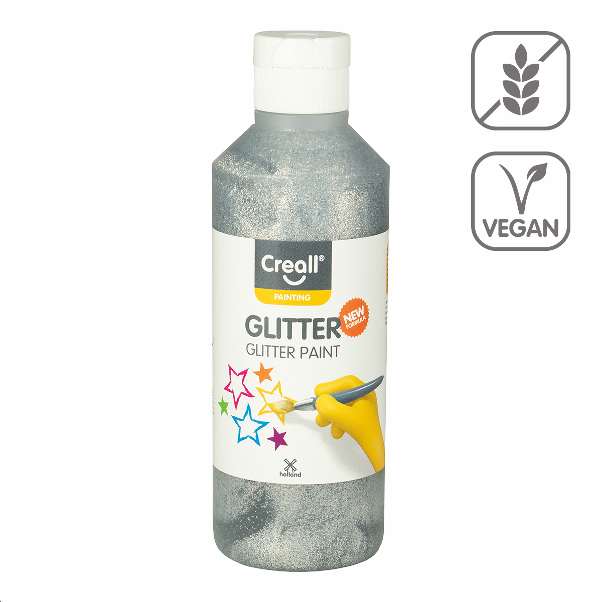 Pittura glitterata Creall Glitter 250 ml - argento